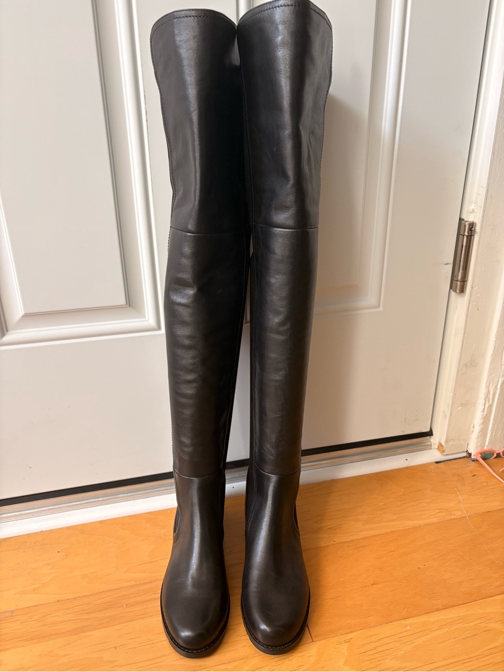 Stuart Weitzman Tall Black Leather Over-the-Knee Boots